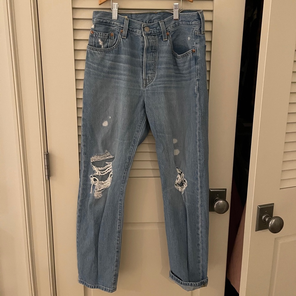 Levi’s 501 Distressed Blue Jeans